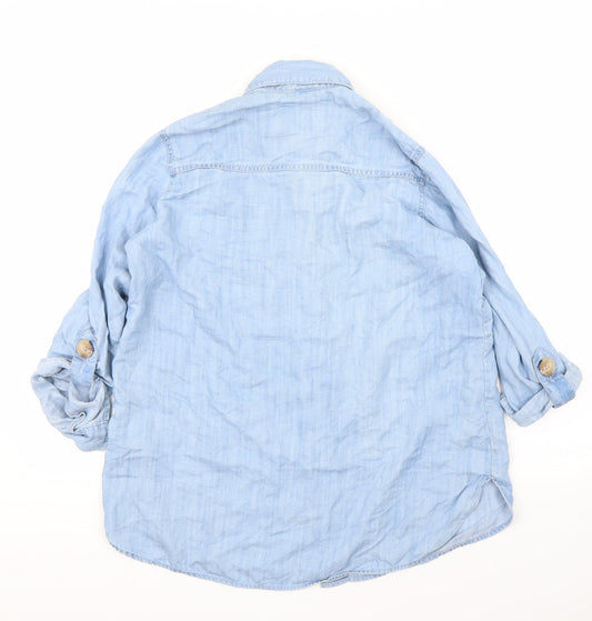 Womens UK Size XS River Island Blue Basic Button-Up