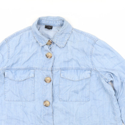 Womens UK Size XS River Island Blue Basic Button-Up