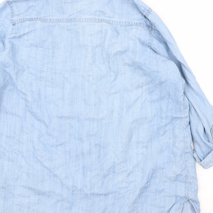 Womens UK Size XS River Island Blue Basic Button-Up