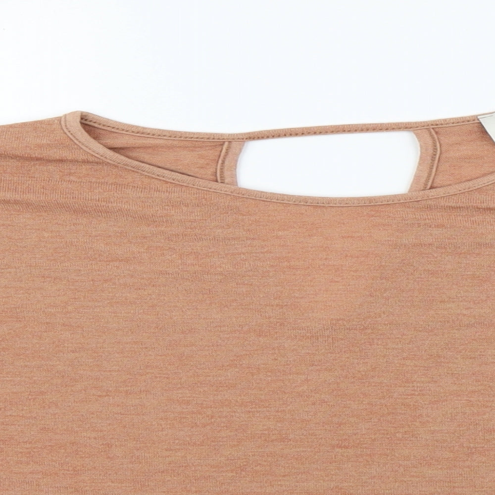 Womens UK Size 8 River Island Brown Basic T-Shirt