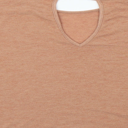 Womens UK Size 8 River Island Brown Basic T-Shirt
