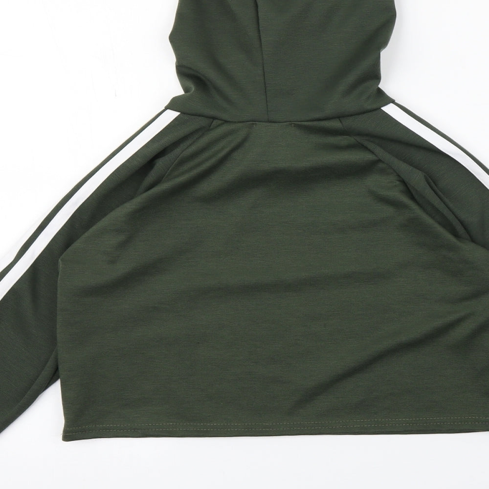 Boohoo Womens Green Striped  Pullover Hoodie Size S  - s/m