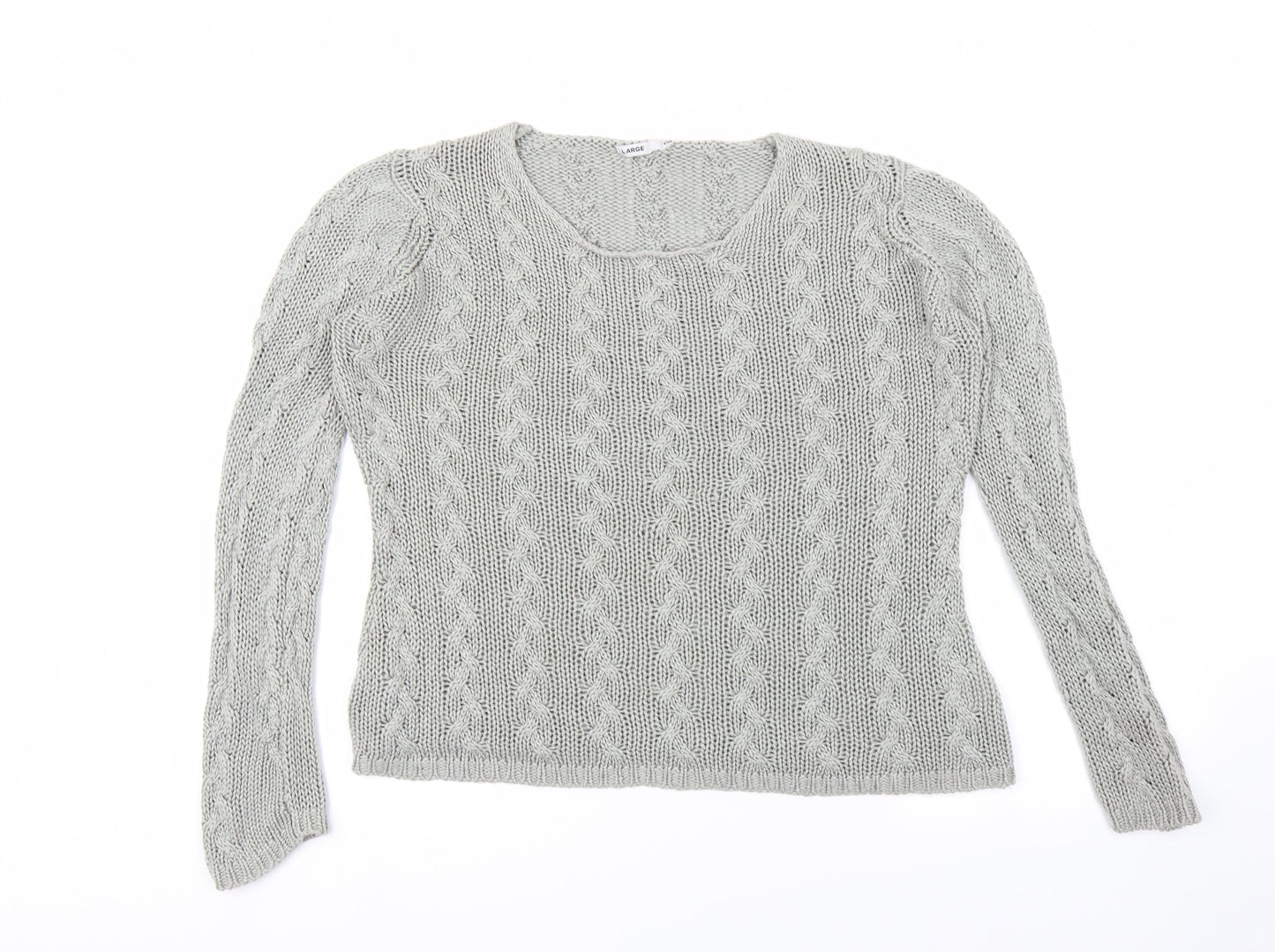 Womens UK Size L Preworn Grey Pullover Jumper