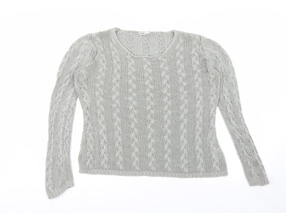 Womens UK Size L Preworn Grey Pullover Jumper