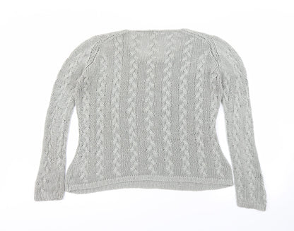 Womens UK Size L Preworn Grey Pullover Jumper
