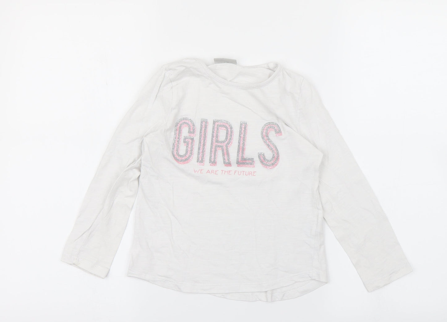 i love girlswear Girls White   Basic T-Shirt Size 7 Years  - girls we are the future