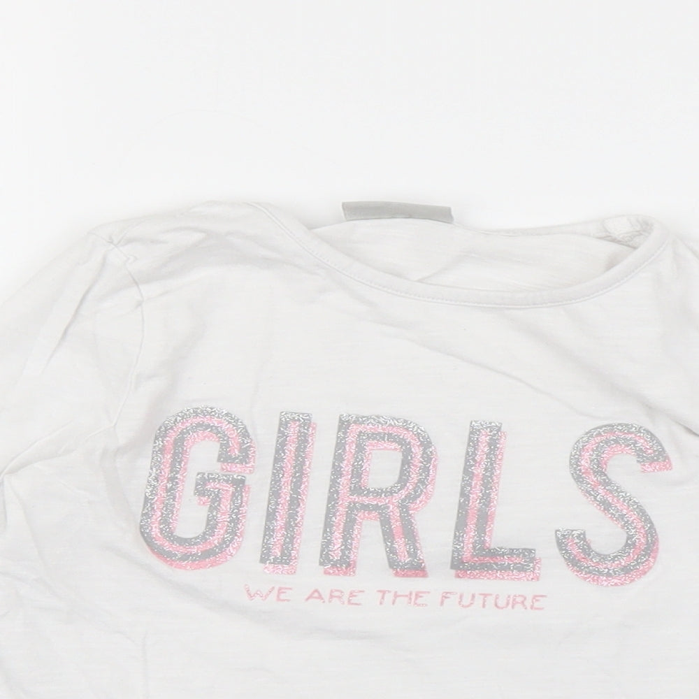 i love girlswear Girls White   Basic T-Shirt Size 7 Years  - girls we are the future