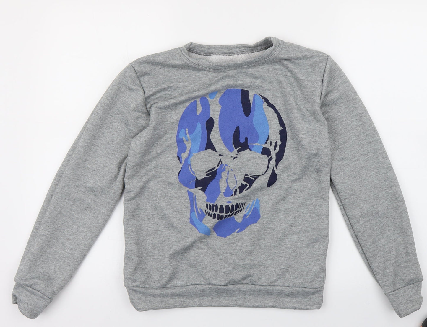 utlaws Boys Grey   Pullover Sweatshirt Size 11-12 Years  - skull