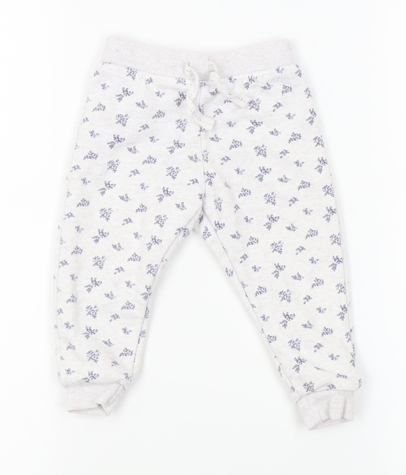 Primark Baby Grey Floral   Pyjama Pants Size 9-12 Months