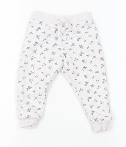 Primark Baby Grey Floral   Pyjama Pants Size 9-12 Months