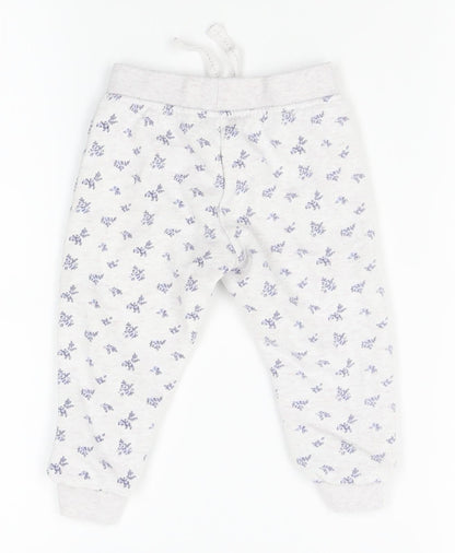 Primark Baby Grey Floral   Pyjama Pants Size 9-12 Months