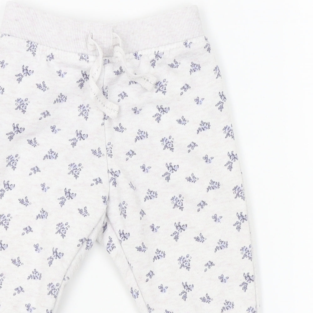 Primark Baby Grey Floral   Pyjama Pants Size 9-12 Months