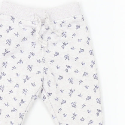Primark Baby Grey Floral   Pyjama Pants Size 9-12 Months