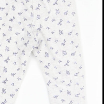 Primark Baby Grey Floral   Pyjama Pants Size 9-12 Months