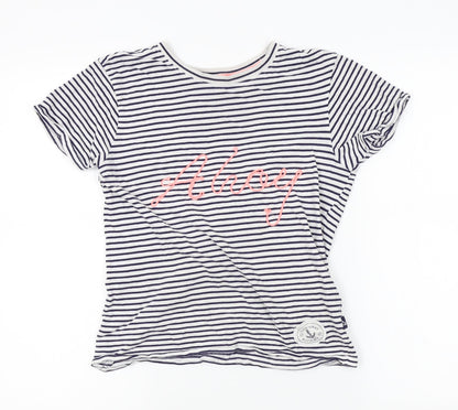 Primark Womens White Striped  Basic T-Shirt Size S