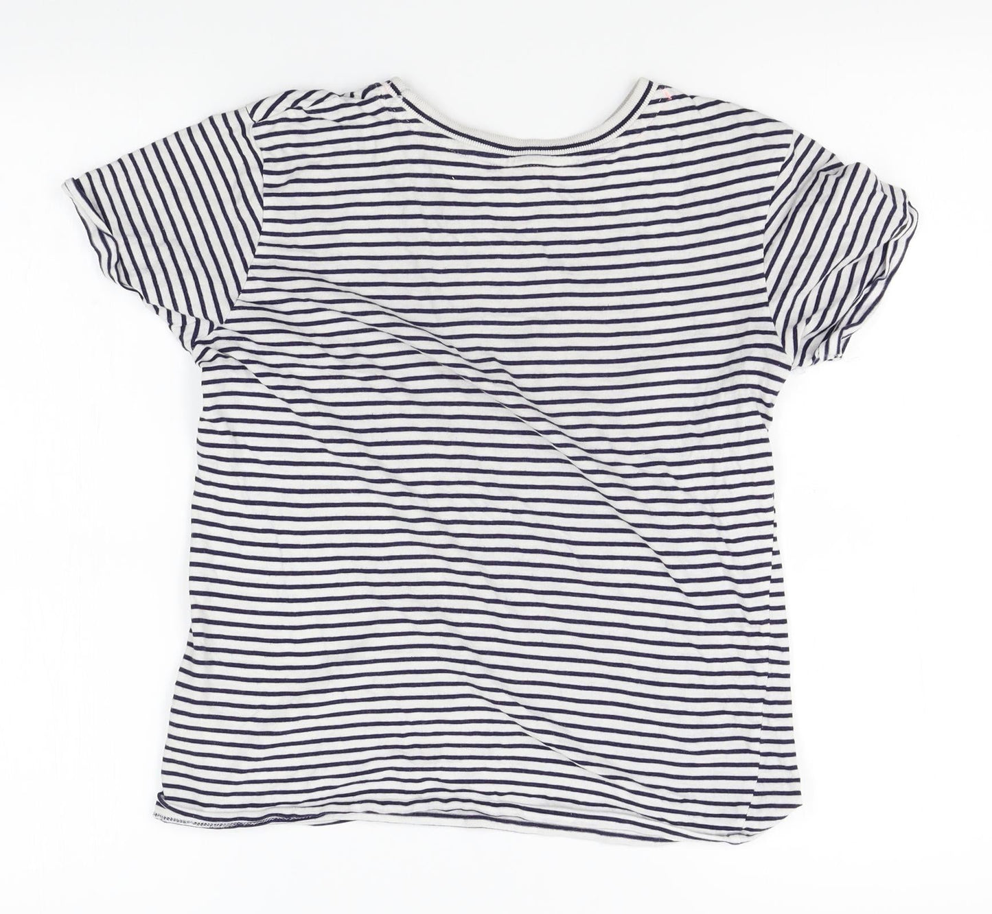 Primark Womens White Striped  Basic T-Shirt Size S
