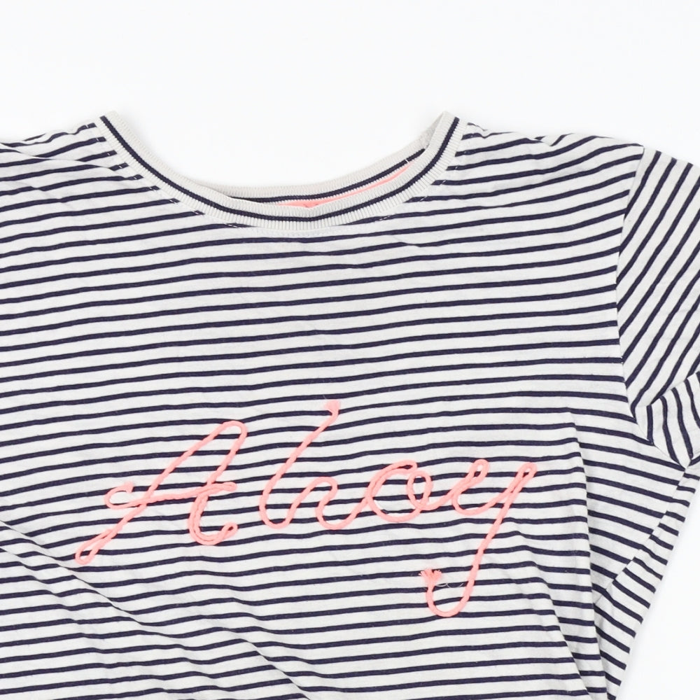 Primark Womens White Striped  Basic T-Shirt Size S