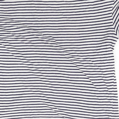 Primark Womens White Striped  Basic T-Shirt Size S