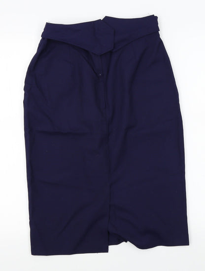 Perrie Womens Blue   Straight & Pencil Skirt Size 14  - belted