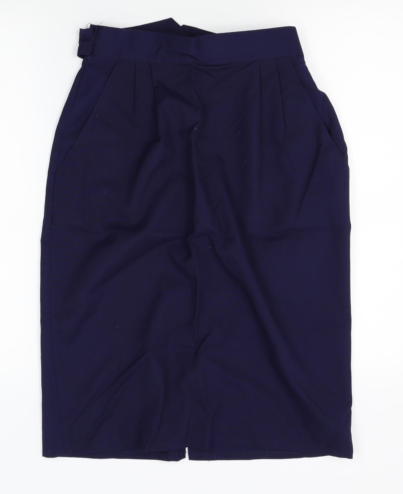 Perrie Womens Blue   Straight & Pencil Skirt Size 14  - belted