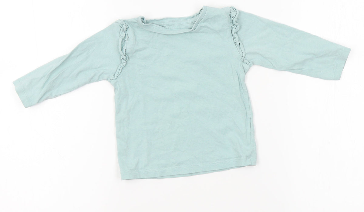 Additional front view of Matalan Baby Blue Basic T-Shirt, size 9-12, Months