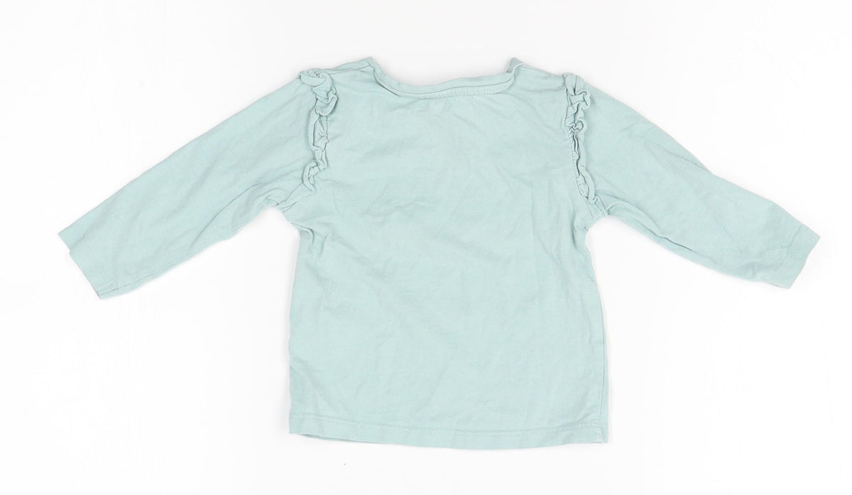 Back view of Matalan Baby Blue Basic T-Shirt, size 9-12, Months