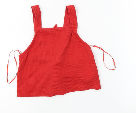 Womens UK Size 10 New Look Red Cropped Tank