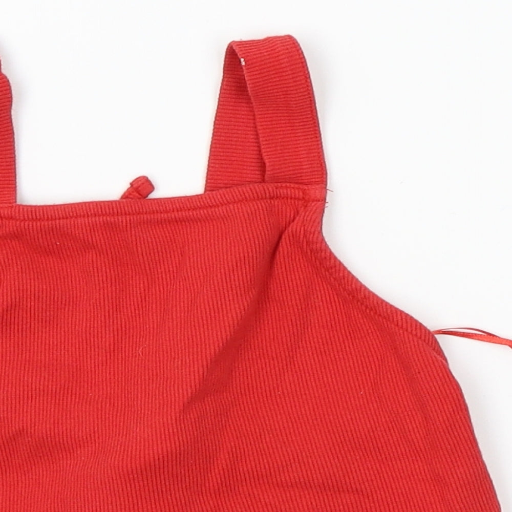 Womens UK Size 10 New Look Red Cropped Tank