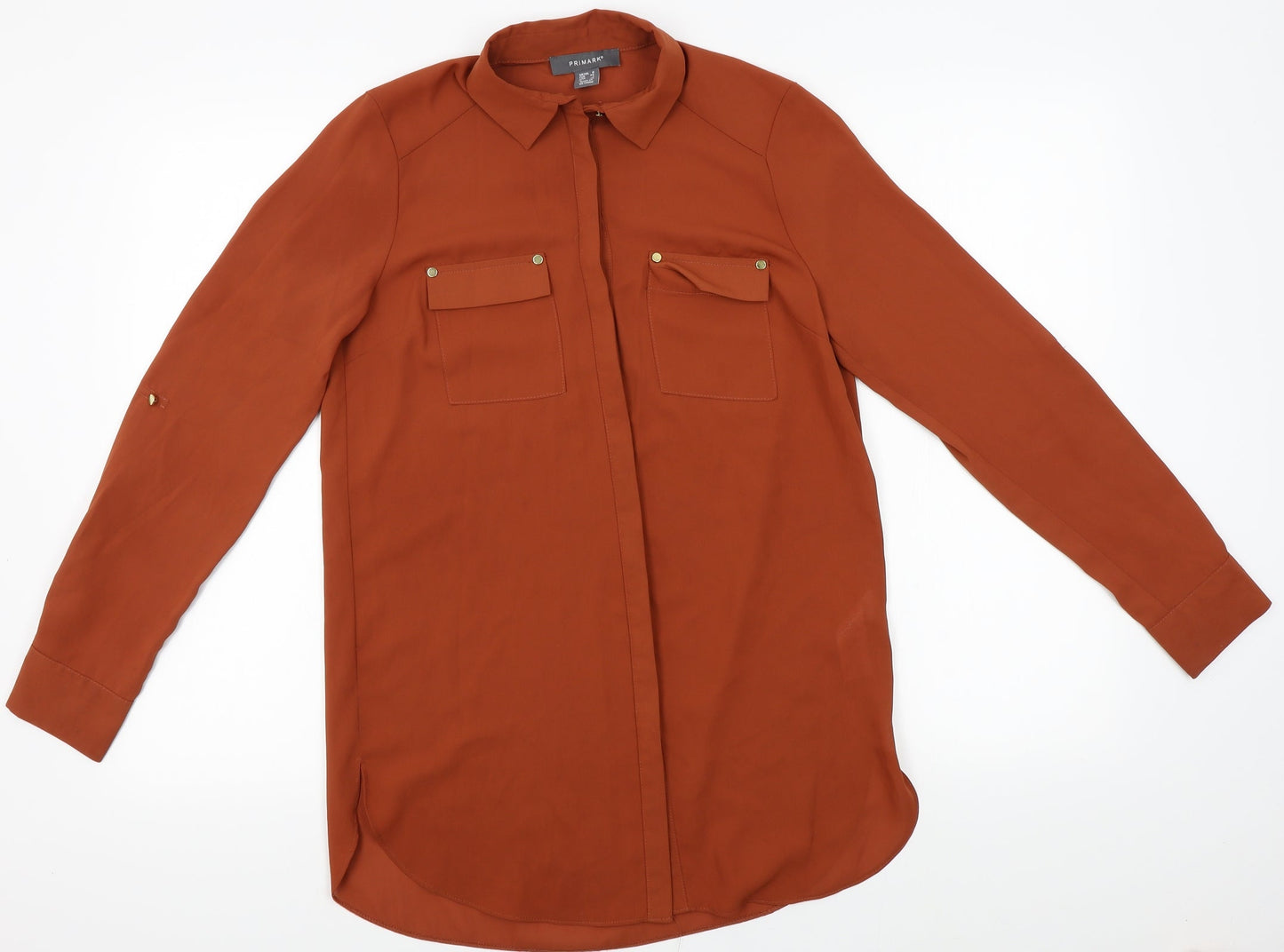 Primark Womens Orange   Basic Button-Up Size 6