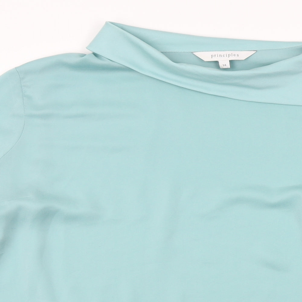 Womens UK Size 14 Principles Blue Basic Blouse