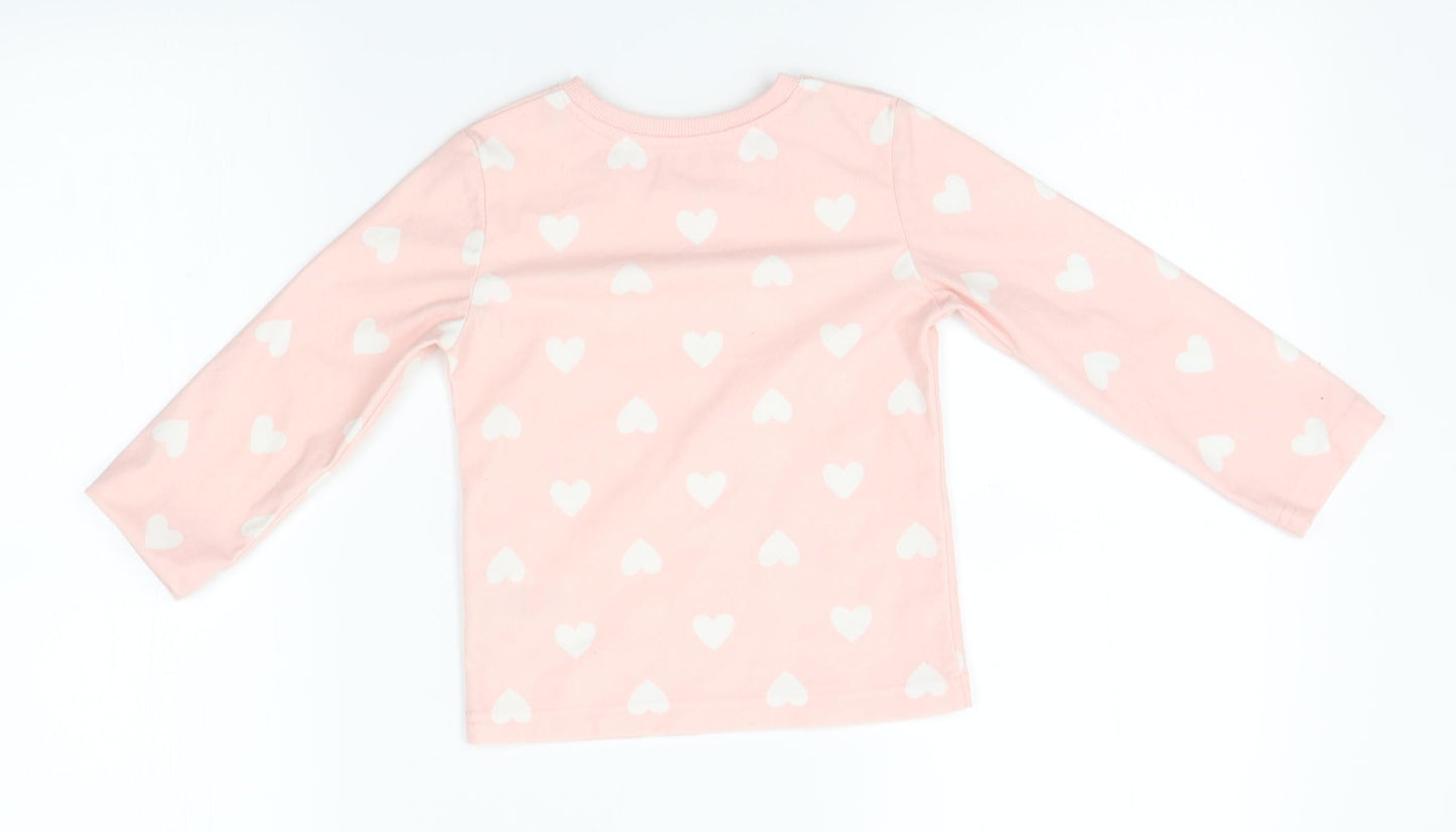 F&F Girls Pink    Pyjama Top Size 3-4 Years