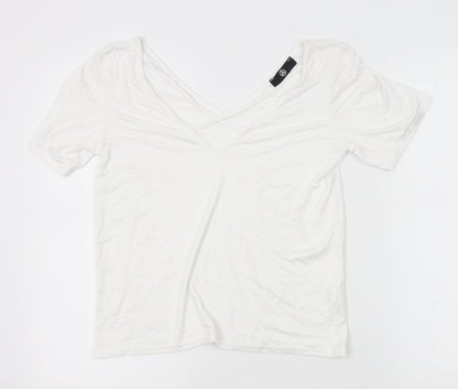 Womens UK Size S Missguided White Basic Blouse