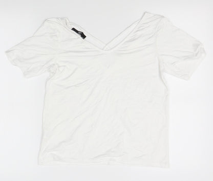 Womens UK Size S Missguided White Basic Blouse