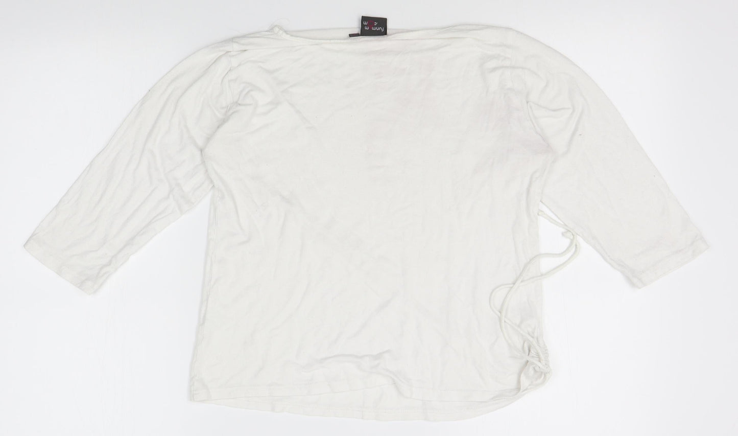 FunMum Womens White   Basic T-Shirt Size L