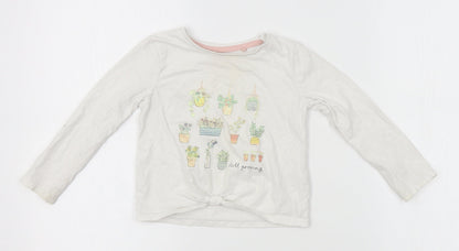 TU Girls White   Basic T-Shirt Size 2-3 Years  - gardening