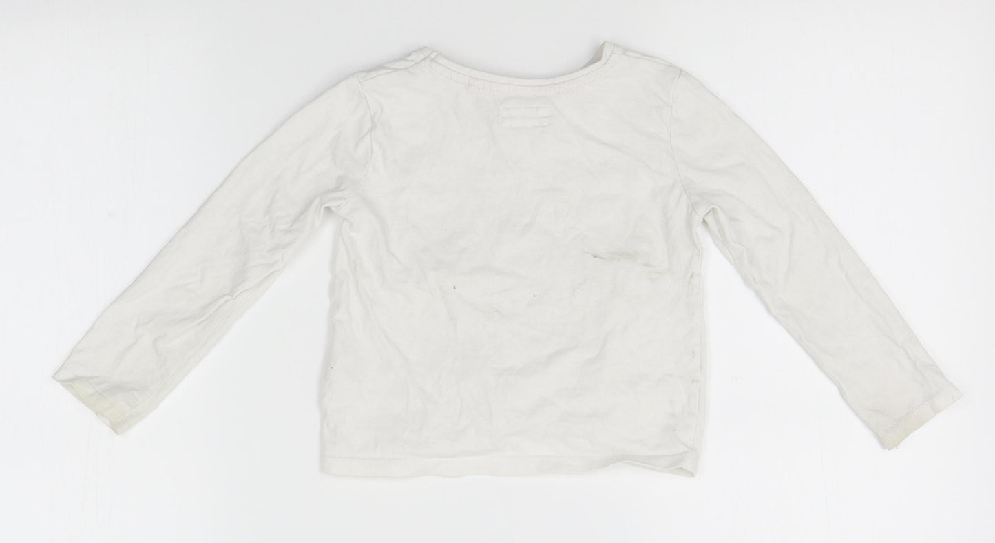 TU Girls White   Basic T-Shirt Size 2-3 Years  - gardening