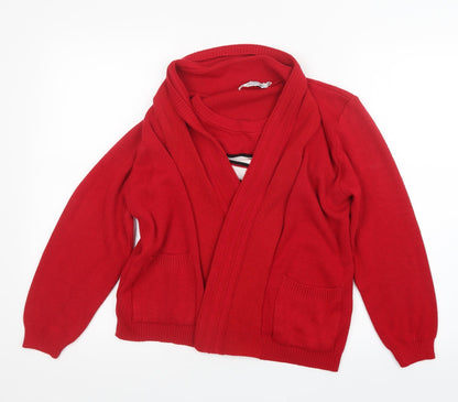 Womens UK Size S Beaumonde Red Cardigan Jumper