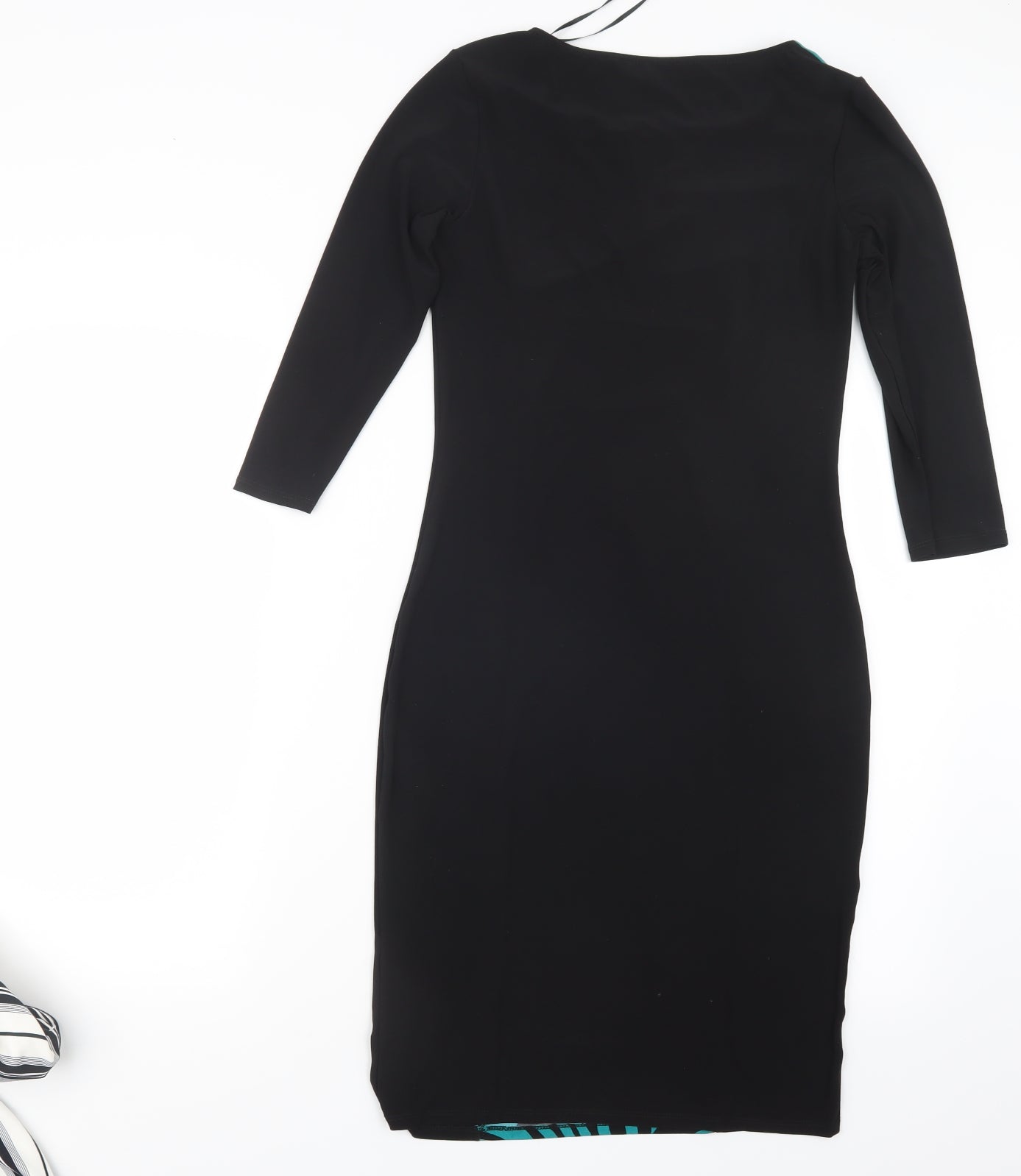 Debenhams Womens Black Geometric  T-Shirt Dress  Size 10