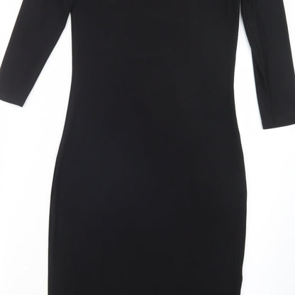 Debenhams Womens Black Geometric  T-Shirt Dress  Size 10