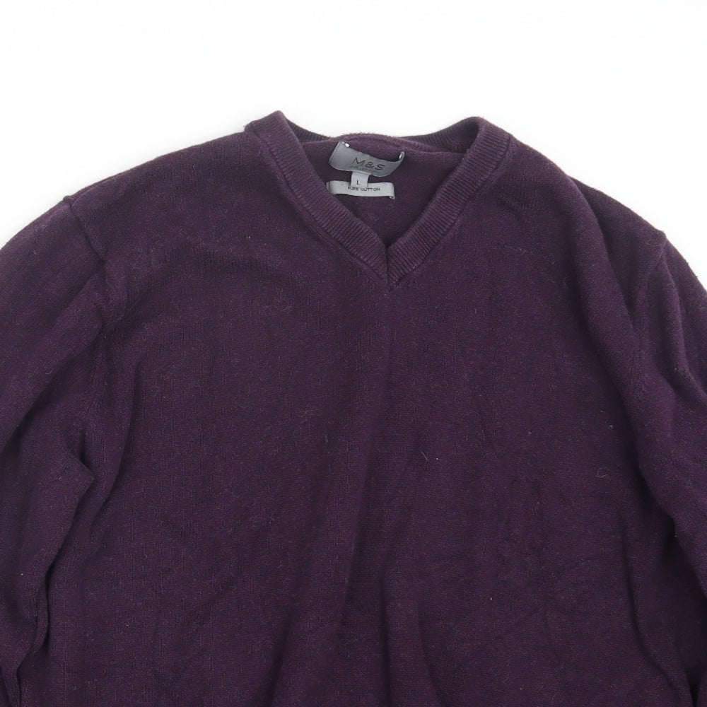 Marks and Spencer Mens Purple  Knit Pullover Jumper Size L