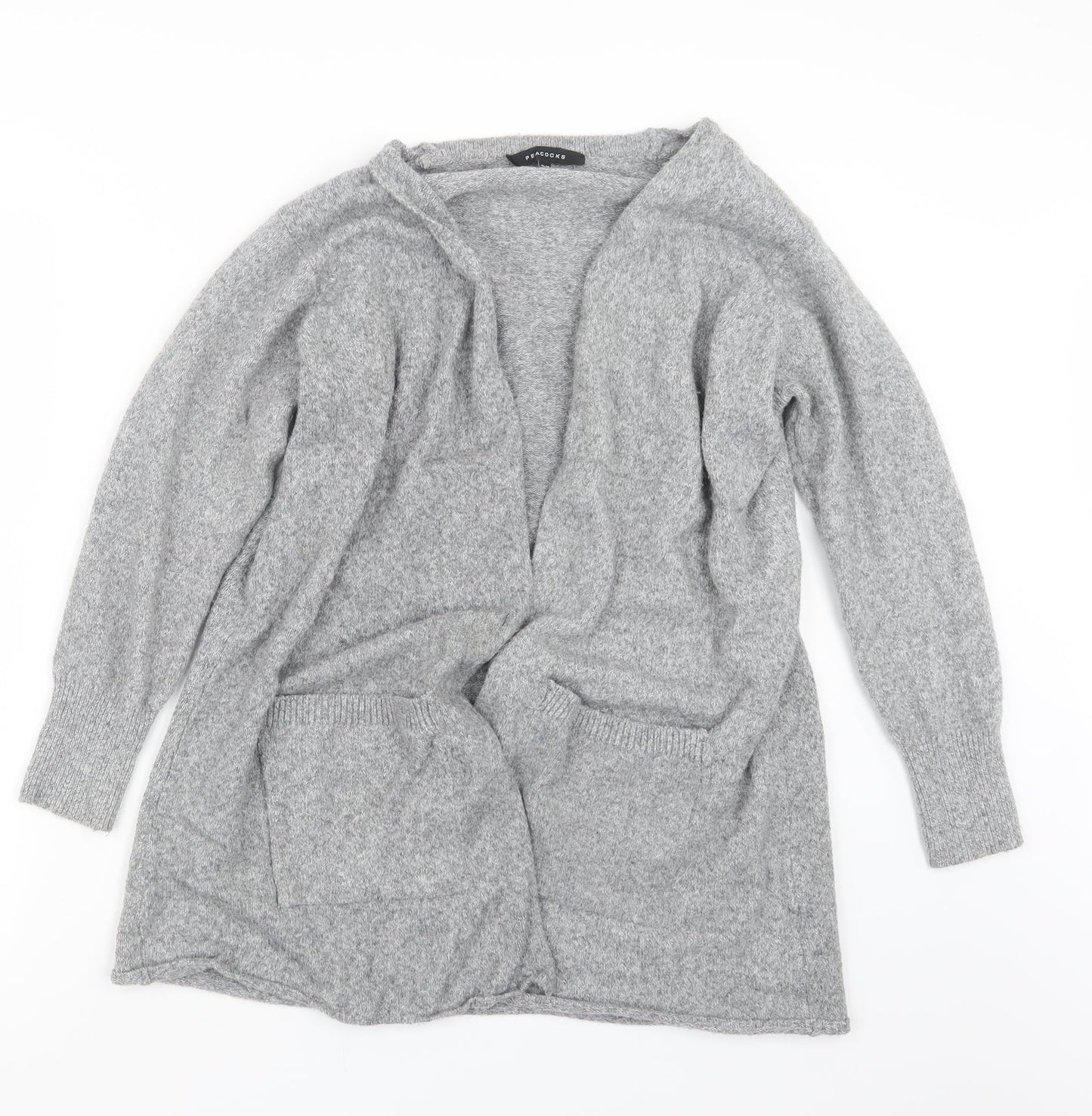Womens UK Size S Peacocks Grey Cardigan Jumper