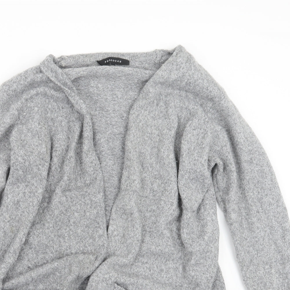 Womens UK Size S Peacocks Grey Cardigan Jumper