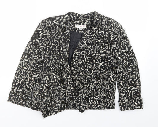 Principles Womens Black Geometric  Jacket  Size 8