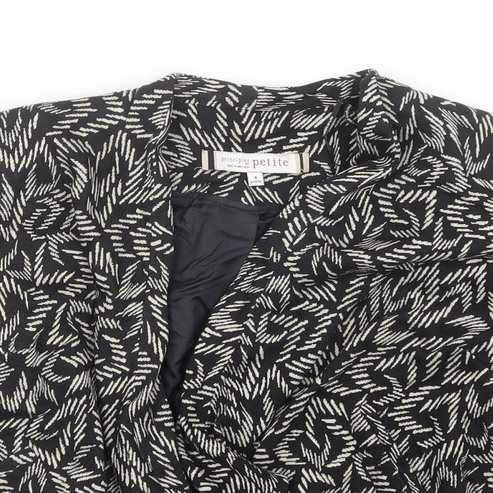 Principles Womens Black Geometric  Jacket  Size 8