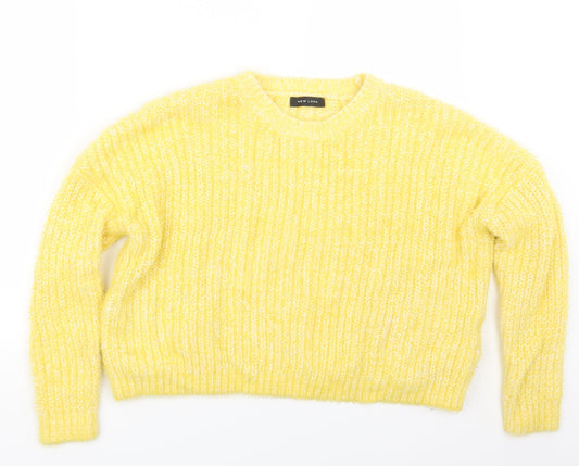 Womens UK Size M New Look Yellow Pullover Jumper