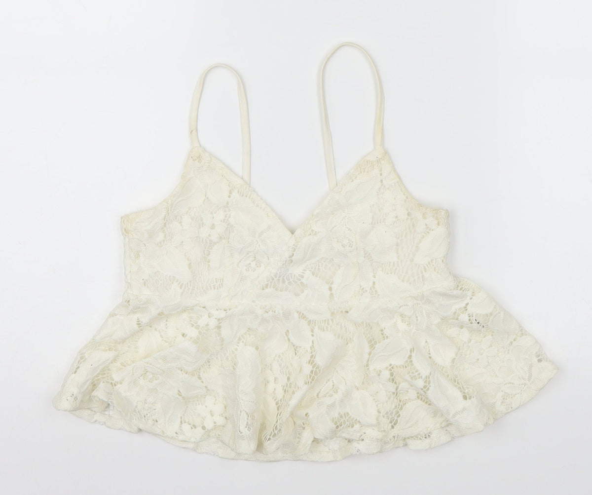Wyldr Womens Ivory  Lace Basic Tank Size S