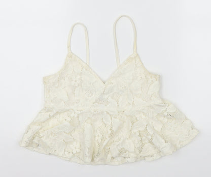 Wyldr Womens Ivory  Lace Basic Tank Size S