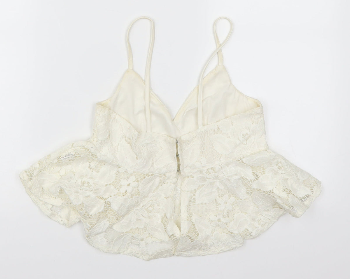 Wyldr Womens Ivory  Lace Basic Tank Size S