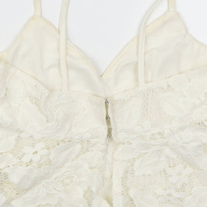 Wyldr Womens Ivory  Lace Basic Tank Size S