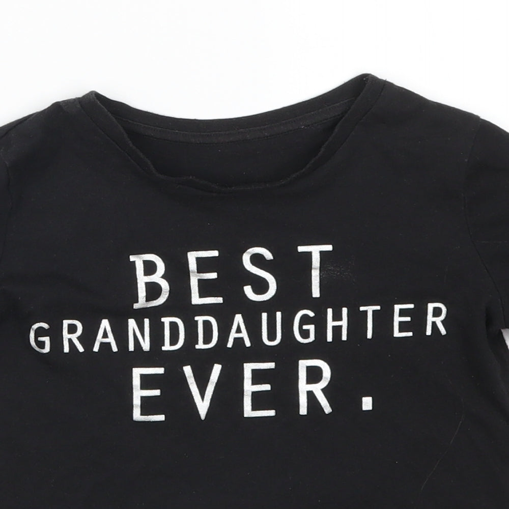 Matalan Girls Black   Basic T-Shirt Size 8 Years  - Best Granddaughter ever